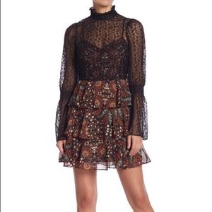 BCBGeneration Women's Mock Neck Bow Back Dress Black Size 2